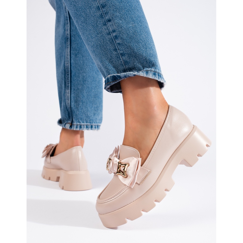 Shelovet helmiloaferit rusetilla beige 1