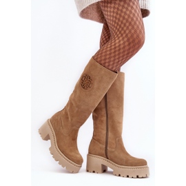 Lewski Shoes Naisten mokkanahkasaappaat beige Lewski 3367 1