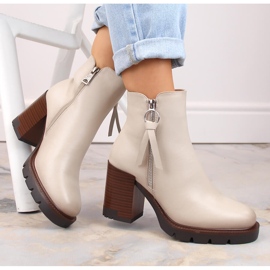 Beige eristetyt naisten nilkkurit ja alusta Vinceza 58103 1