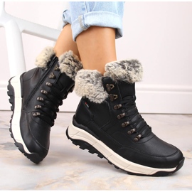 Nahkaiset vedenpitävät naisten nilkkurit, villaeristetyt, musta Rieker W0063-00 1