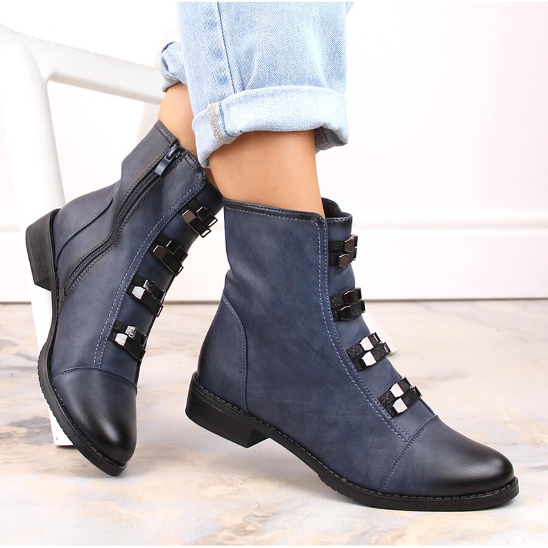 Naisten eristetyt tasakorkoiset nilkkurit, sininen Jezzi 1