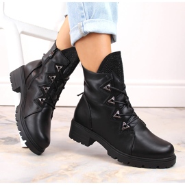 Naisten mustat eristetyt nilkkurit zirkoneilla S.Barski HY93-52A 1