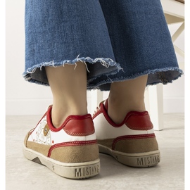 Esta naisten valkoiset ja punaiset lenkkarit valkoinen punainen 1