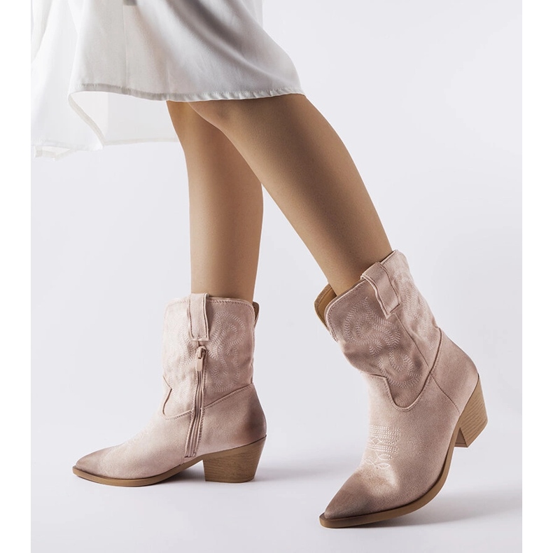 Ernestine klassiset vaaleanpunaiset cowboysaappaat vaaleanpunainen 1