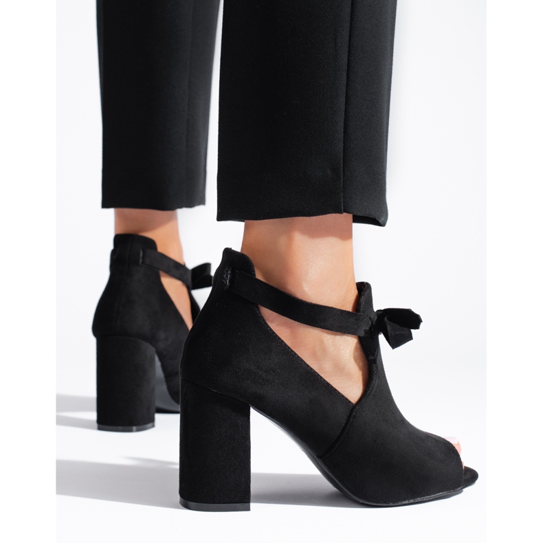 W. Potocki Potockin keväiset naisten mokkanahkasaappaat musta 1