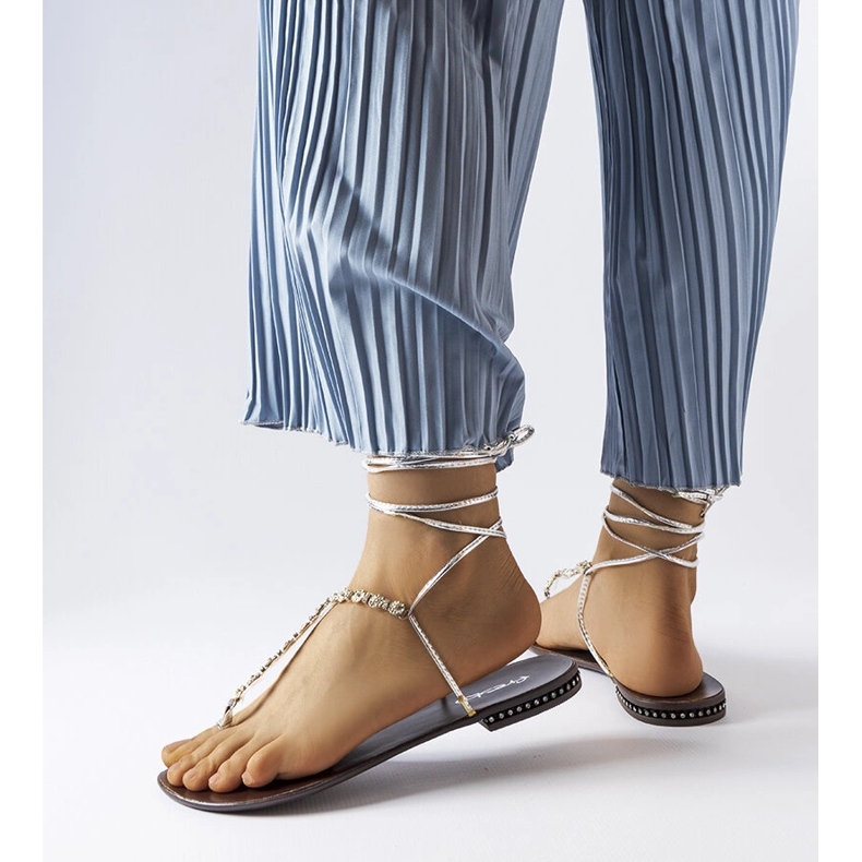 Troghin hopeiset sandaalit kuutiozirkonialla hopea 1