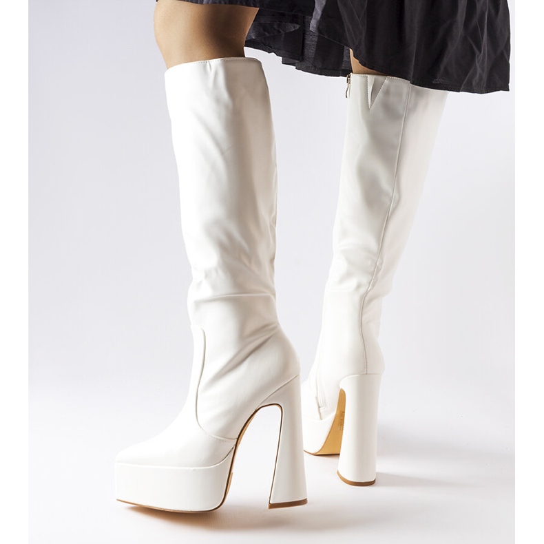 Sovizzon valkoiset saappaat massiivisessa tolppassa valkoinen 1