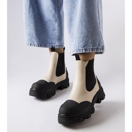 Sibylan beige-mustat slip-on-saappaat 1