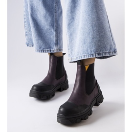 Sibylan mustat ja violetit slip-on saappaat violetti 1