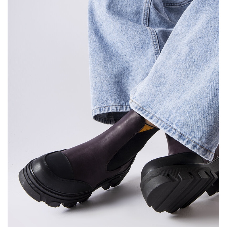 Sibylan mustat ja violetit slip-on saappaat violetti 2