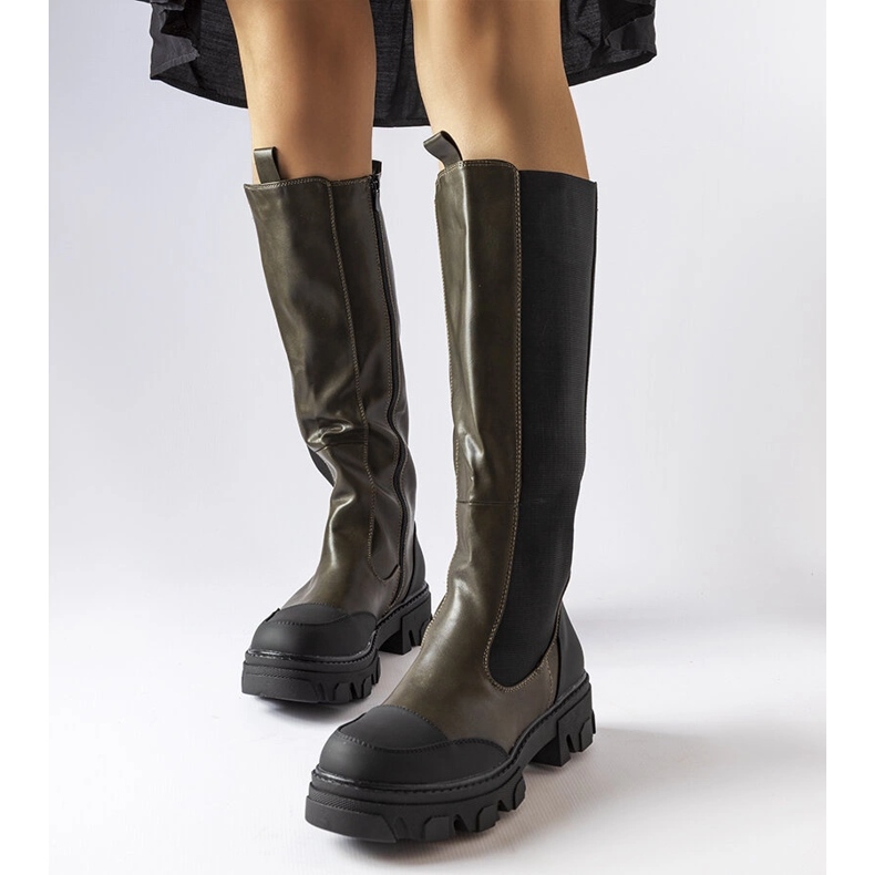 Pasqualen vihreät korkeat saappaat 1