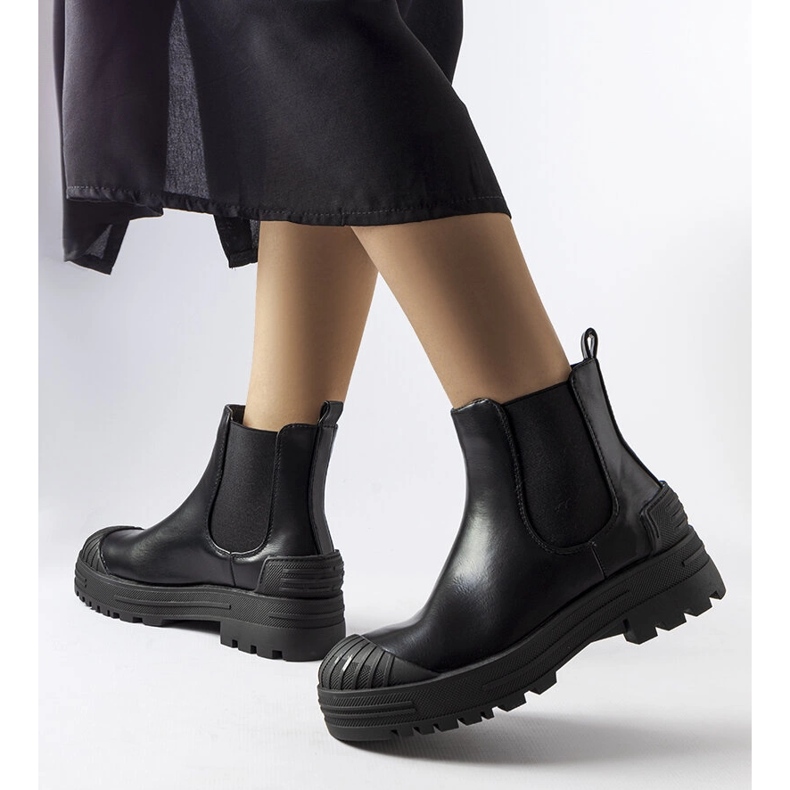 Langen mustat työsaappaat kumiosilla 1