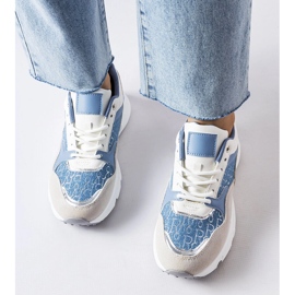 Sinivalkoiset Rion kengät hopeisilla yksityiskohdilla valkoinen 1