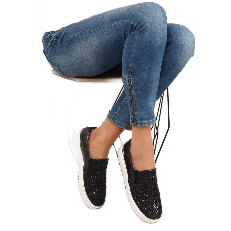 Tyylikäs tyylikäs slipony 788-26 Musta 2