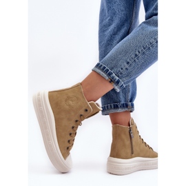 Naisten eristetyt vetoketjulliset tennarit Camel Big Star MM274026 beige 1