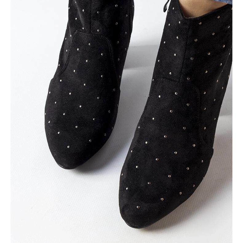 Suvi mokkanahkaiset mustat saappaat strassit 2