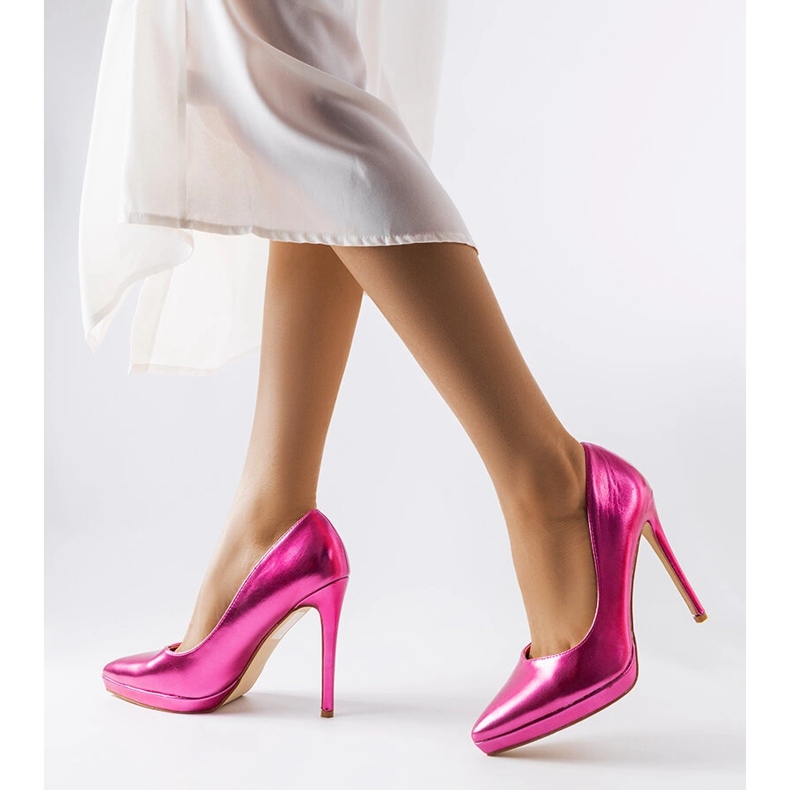 Kristinin vaaleanpunaiset peilikorkokengät vaaleanpunainen 1