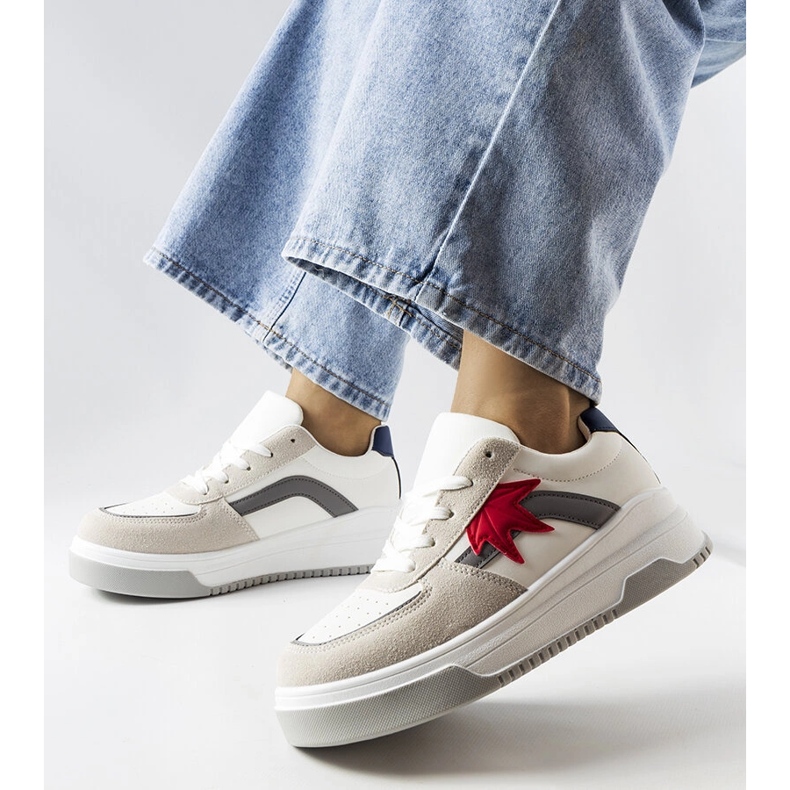 Kollinsin valkoiset tennarit ekologisella mokkanahalla valkoinen 1