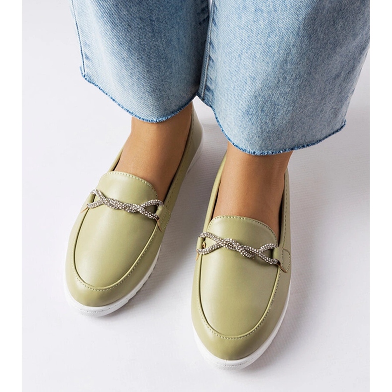 Paolan vihreät loaferit strassilla 1