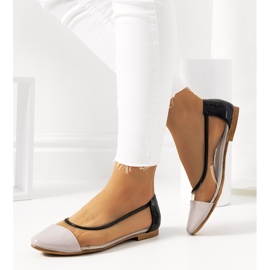 Violetit läpinäkyvät Pastella ballerinat väritön musta 2