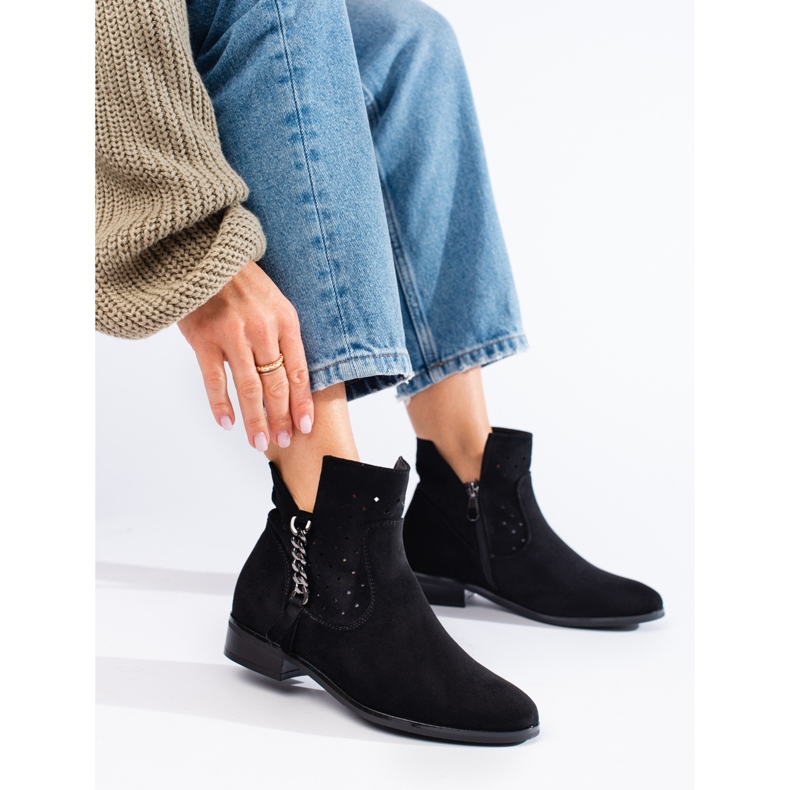 Avokätiset Vinceza-jousisaappaat mustat 2