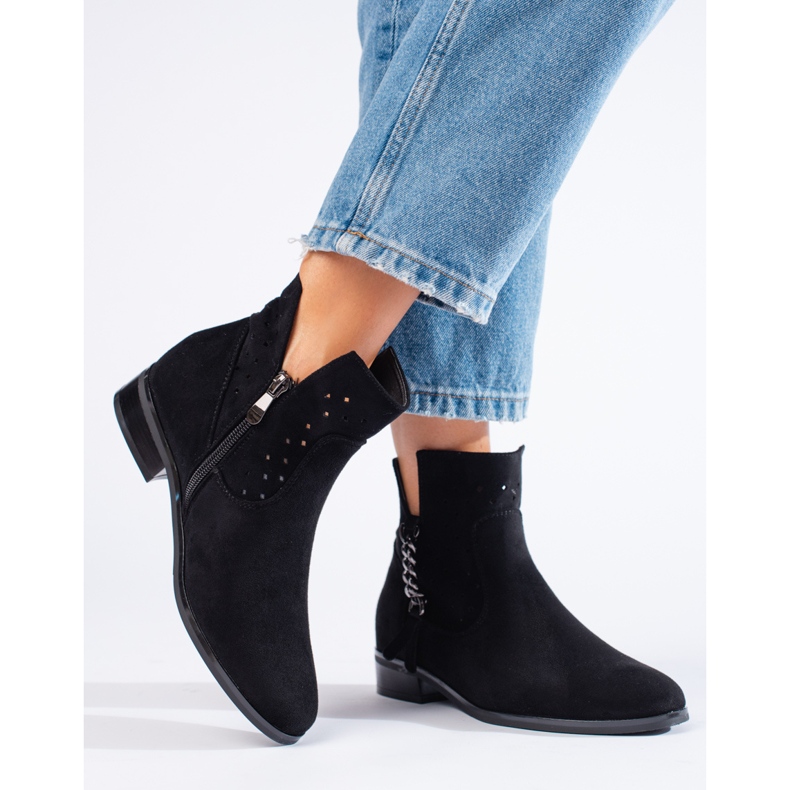 Avokätiset Vinceza-jousisaappaat mustat 1