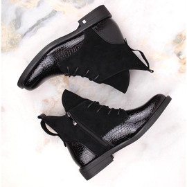 Musta Crocodile eristetty naisten saappaat Potocki 1