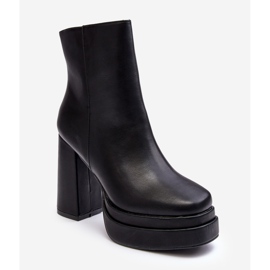 WS1 Naisten nilkkurit korkealla kantapäällä ja alustalla Black Sandstra musta 1