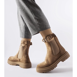 Ruskeat Abelan nilkkurit, joissa koristelukko beige 1