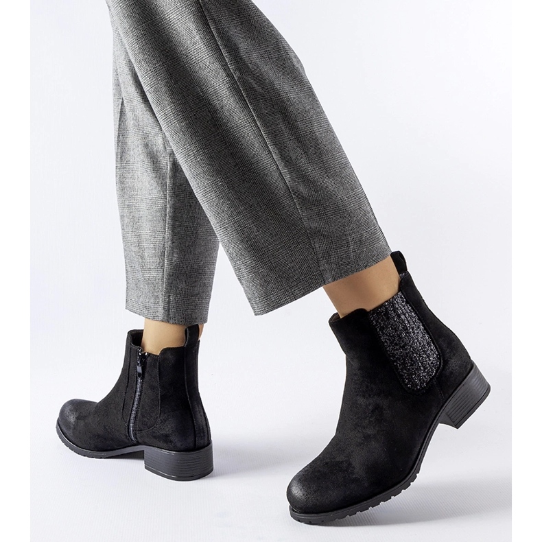 Mustat litteät nilkkurit koristeellisella Arnoux-sisäkkeellä 1