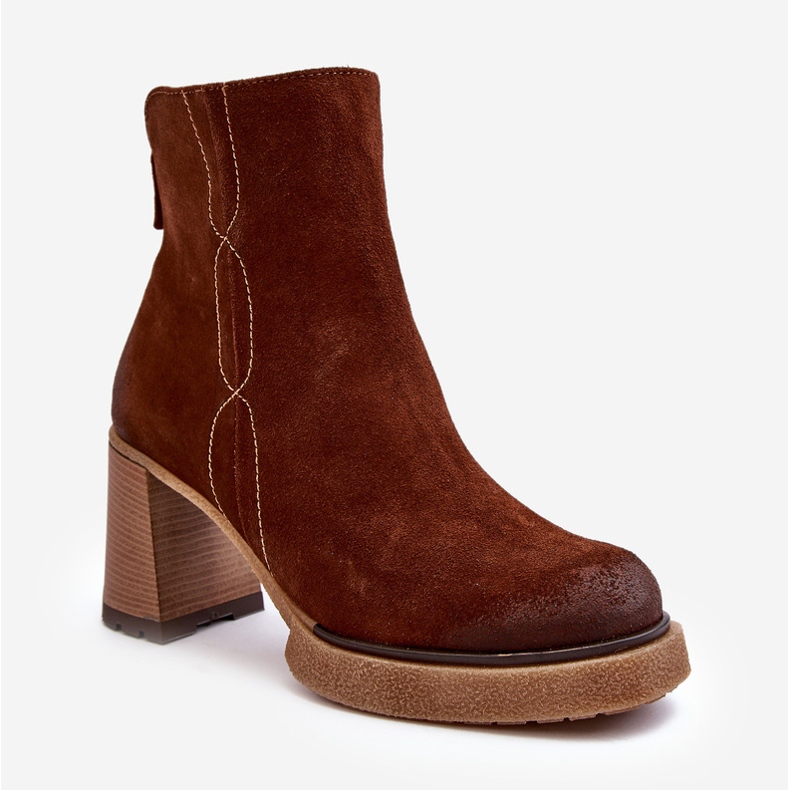 Naisten mokkanahkaiset korkokengät, ruskea Lemar Remilda 1