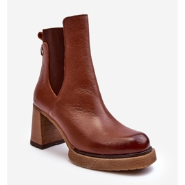 Lemar Liresa Lemar korkeakorkoiset ruskeat nahkanilkkurit 1