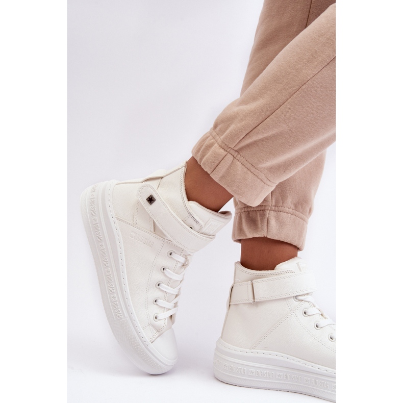 Naisten eristetyt tennarit Big Star Platformilla, valkoinen MM274006 1