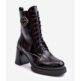 Naisten nahkaiset korkeat nilkkurit, mustat Lemar Danel 1