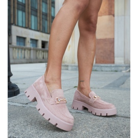 Gaiolan vaaleanpunaiset mokasiinit soljella ja strassilla vaaleanpunainen 2