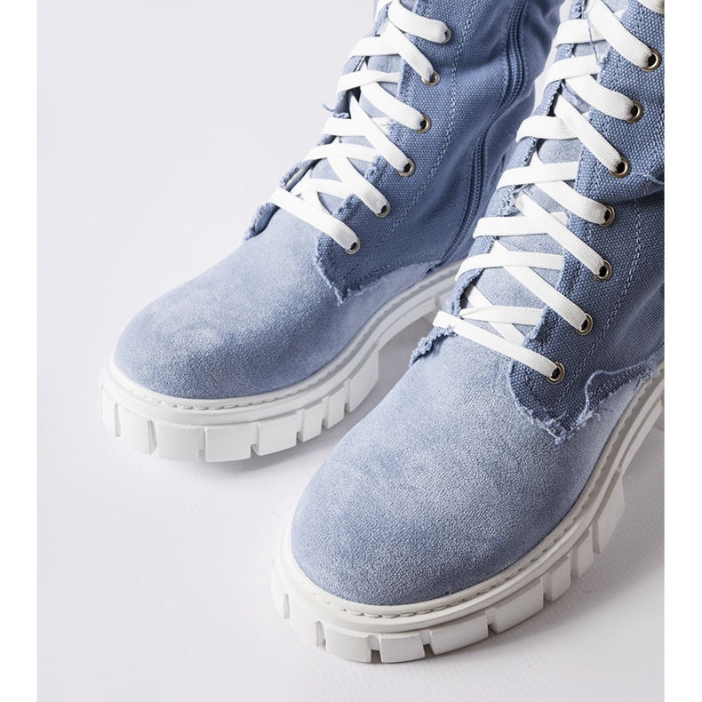 Siniset kangaseristetyt Palmer-saappaat sininen 1