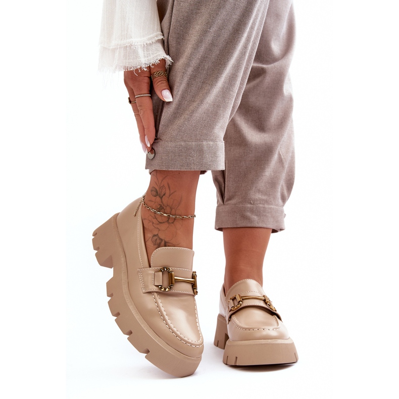 Naisten loaferit koristeellisella beige Peuria 2