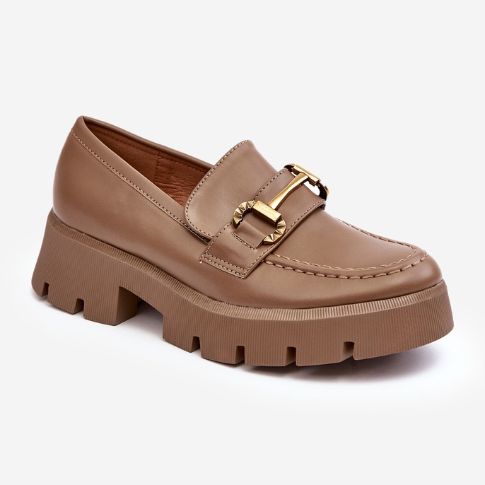 Naisten loaferit koristeellisella Khaki Peuria beige 1