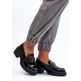 WS1 Naisten kiiltonahkaiset matalakorkoiset kengät, mustat Blimma 2