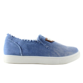 Denim-slip-ons NB22 L. Sininen rintanappi 1