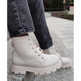 Nauhalliset naisten beige-saappaat 1