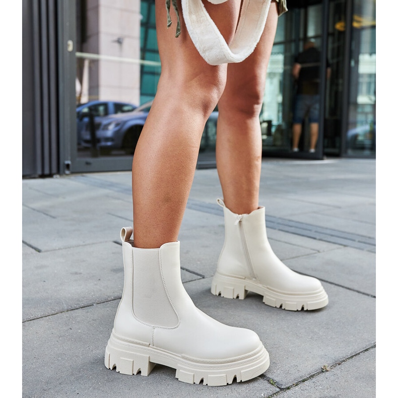 Kermanväriset nilkkurit, joissa kumiosa D'Isola beige 2