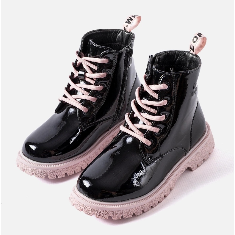 Mustat ja pinkit Paluello lasten saappaat 1