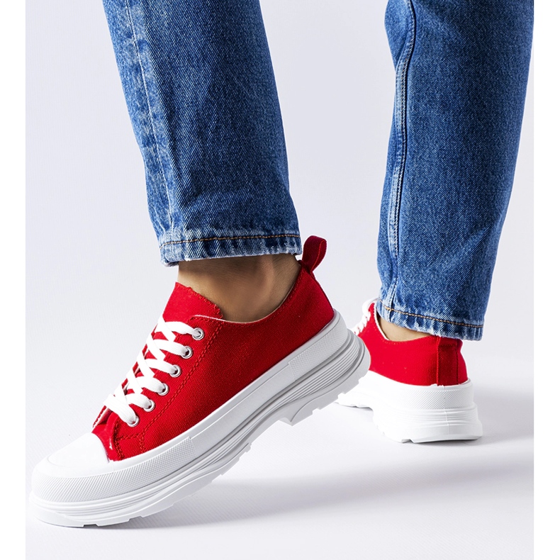 Punaiset lenkkarit, joissa urheilullinen Bettole-pohja punainen 1