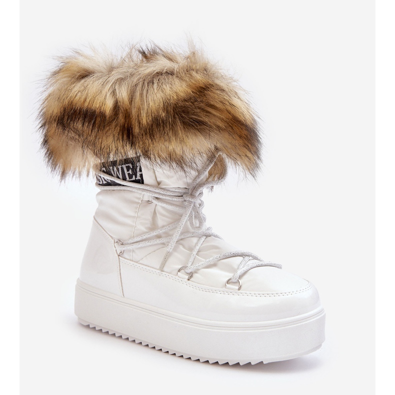 Naisten nauhalliset lumisaappaat Valkoinen Santero 1