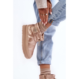 Naisten eristetyt lumisaappaat Lee Cooper LCJ-23-44-1965L beige kultainen 2