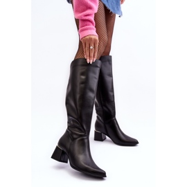 Lewski Shoes Naisten nahkaiset korkokengät, mustat Lewski 2928/B/2 1