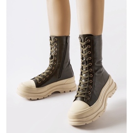 Giselda tummanvihreät kengät paksulla pohjalla 1