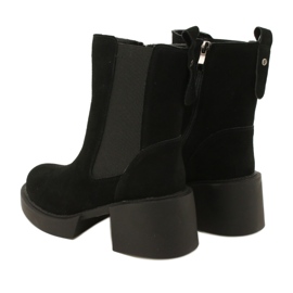 Filippo Nahkaiset mokkanahkaiset korkeakorkoiset saappaat, mustat 3