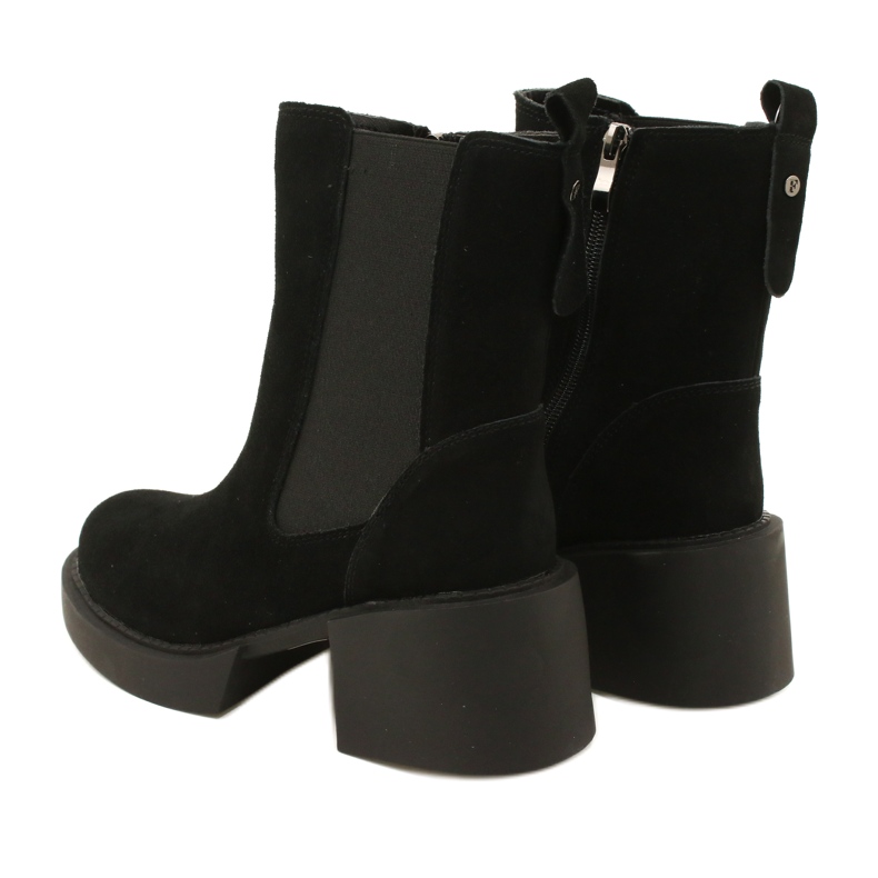 Filippo Nahkaiset mokkanahkaiset korkeakorkoiset saappaat, mustat 3